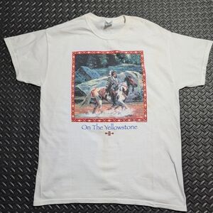 "On The Yellow Stone"  2013 Richard Luce vintage graphic T-shirt size Large
